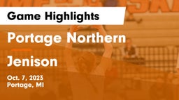 Portage Northern  vs Jenison   Game Highlights - Oct. 7, 2023