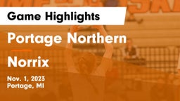 Portage Northern  vs Norrix  Game Highlights - Nov. 1, 2023