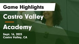 Castro Valley  vs Academy Game Highlights - Sept. 16, 2023