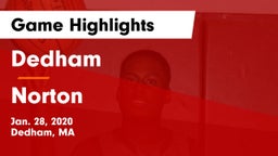 Dedham  vs Norton  Game Highlights - Jan. 28, 2020