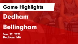 Dedham  vs Bellingham  Game Highlights - Jan. 22, 2021