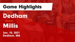 Dedham  vs Millis  Game Highlights - Jan. 10, 2021