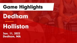 Dedham  vs Holliston  Game Highlights - Jan. 11, 2022