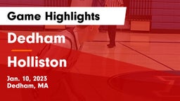 Dedham  vs Holliston  Game Highlights - Jan. 10, 2023
