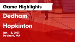 Dedham  vs Hopkinton  Game Highlights - Jan. 13, 2023