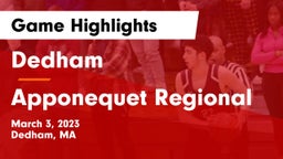 Dedham  vs Apponequet Regional  Game Highlights - March 3, 2023