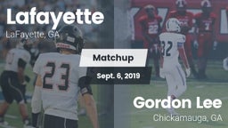 Matchup: Lafayette vs. Gordon Lee  2019