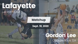 Matchup: Lafayette vs. Gordon Lee  2020
