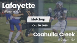 Matchup: Lafayette vs. Coahulla Creek  2020
