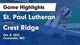 St. Paul Lutheran  vs Crest Ridge  Game Highlights - Oct. 8, 2022