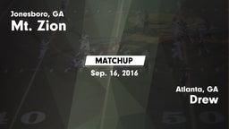 Matchup: Mt. Zion  vs. Drew  2016