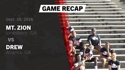 Recap: Mt. Zion  vs. Drew  2016