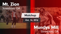 Matchup: Mt. Zion  vs. Mundys Mill  2016
