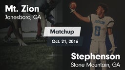 Matchup: Mt. Zion  vs. Stephenson  2016