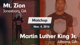 Matchup: Mt. Zion  vs. Martin Luther King Jr.  2016