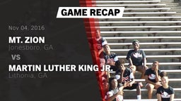 Recap: Mt. Zion  vs. Martin Luther King Jr.  2016