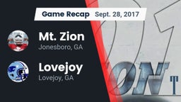 Recap: Mt. Zion  vs. Lovejoy  2017