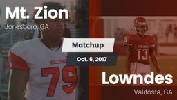 Matchup: Mt. Zion  vs. Lowndes  2017
