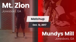 Matchup: Mt. Zion  vs. Mundys Mill  2017
