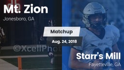 Matchup: Mt. Zion  vs. Starr's Mill  2018
