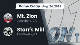 Recap: Mt. Zion  vs. Starr's Mill  2018
