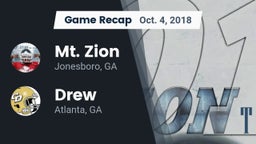 Recap: Mt. Zion  vs. Drew  2018