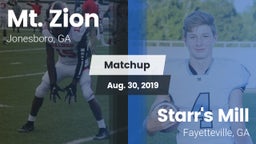 Matchup: Mt. Zion  vs. Starr's Mill  2019