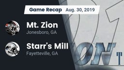 Recap: Mt. Zion  vs. Starr's Mill  2019