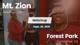 Matchup: Mt. Zion  vs. Forest Park  2019