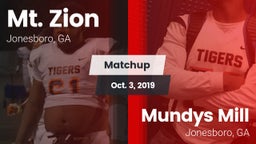 Matchup: Mt. Zion  vs. Mundys Mill  2019
