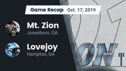 Recap: Mt. Zion  vs. Lovejoy  2019