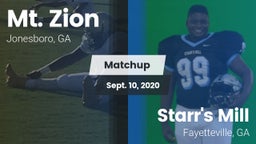 Matchup: Mt. Zion  vs. Starr's Mill  2020