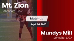 Matchup: Mt. Zion  vs. Mundys Mill  2020