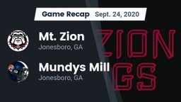 Recap: Mt. Zion  vs. Mundys Mill  2020