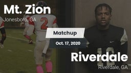 Matchup: Mt. Zion  vs. Riverdale  2020