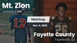 Matchup: Mt. Zion  vs. Fayette County  2020