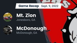 Recap: Mt. Zion  vs. McDonough  2022