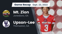 Recap: Mt. Zion  vs. Upson-Lee  2022