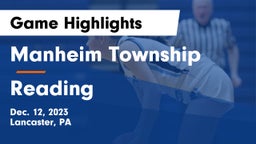 Manheim Township  vs Reading  Game Highlights - Dec. 12, 2023