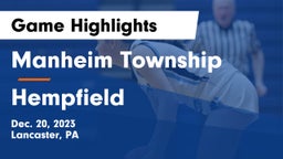 Manheim Township  vs Hempfield  Game Highlights - Dec. 20, 2023