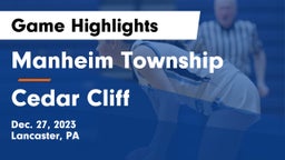 Manheim Township  vs Cedar Cliff  Game Highlights - Dec. 27, 2023