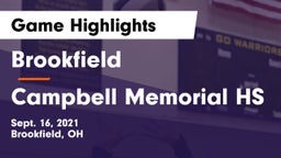 Brookfield  vs Campbell Memorial HS Game Highlights - Sept. 16, 2021