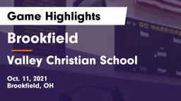 Brookfield  vs Valley Christian School Game Highlights - Oct. 11, 2021