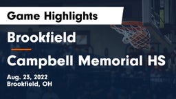 Brookfield  vs Campbell Memorial HS Game Highlights - Aug. 23, 2022