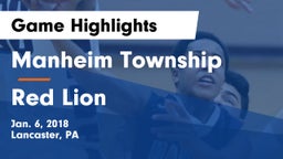 Manheim Township  vs Red Lion  Game Highlights - Jan. 6, 2018