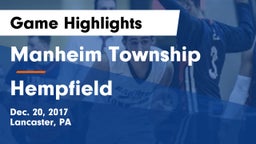 Manheim Township  vs Hempfield  Game Highlights - Dec. 20, 2017