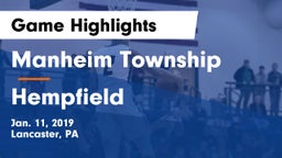 Manheim Township  vs Hempfield  Game Highlights - Jan. 11, 2019