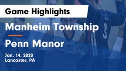 Manheim Township  vs Penn Manor  Game Highlights - Jan. 14, 2020