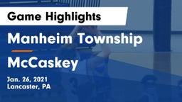 Manheim Township  vs McCaskey  Game Highlights - Jan. 26, 2021