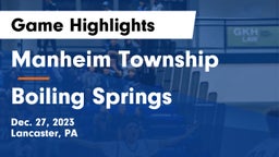 Manheim Township  vs Boiling Springs  Game Highlights - Dec. 27, 2023